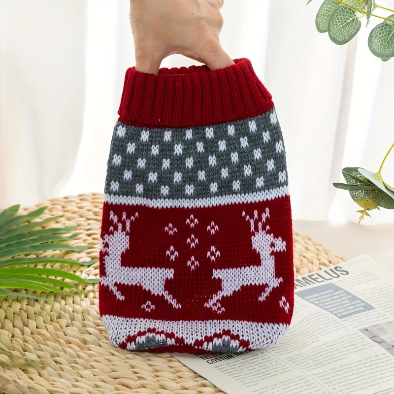 Holiday Santa Sweater for Dogs & Cats - Knitted Wool Sweater