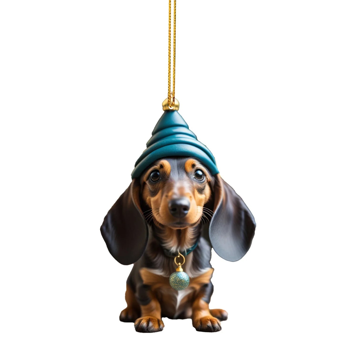 Holiday Santa Hound-Dog Tree Ornament