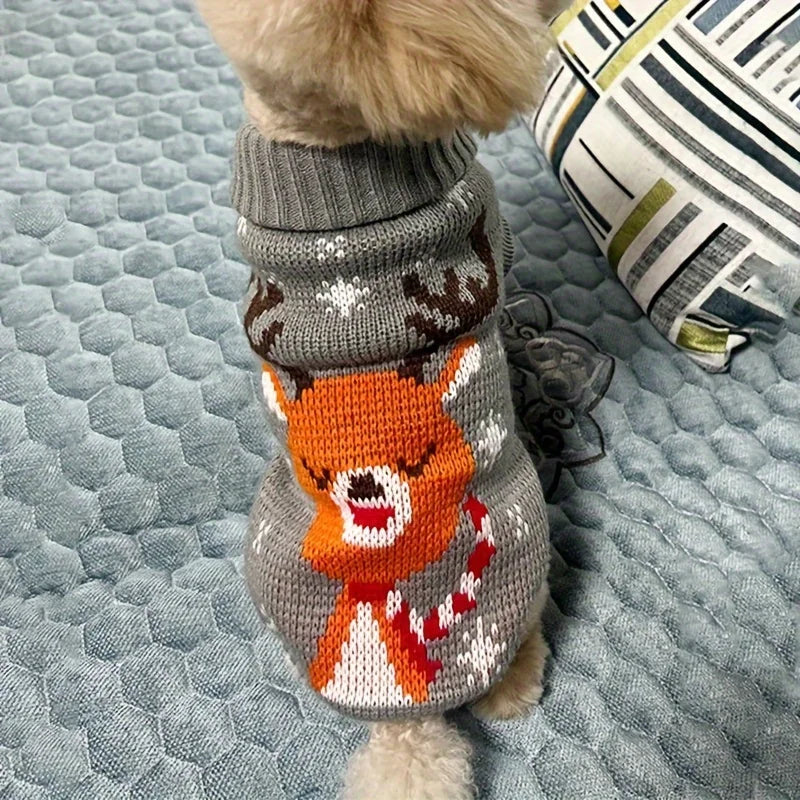 Holiday Santa Sweater for Dogs & Cats - Knitted Wool Sweater