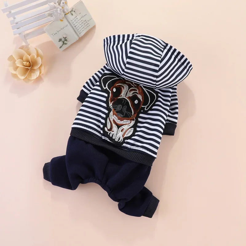 Dog Hoodie Pants Dog Clothes 4 Legs Sweatshirt Soft Warm Sweater Outfit Dog Winter Coat for Small Dogs Yorkie Cats Apparel