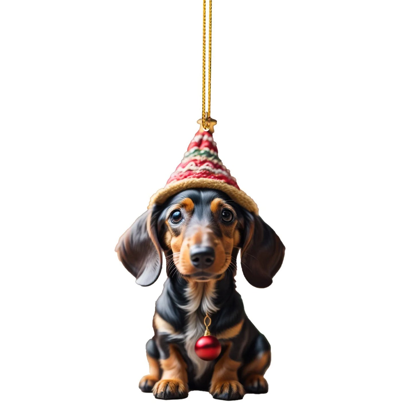 Holiday Santa Hound-Dog Tree Ornament