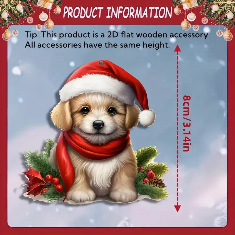 12/24pcs Festive Santa Hats Dog Ornament for Christmas Trees, Perfect Seasonal Gift