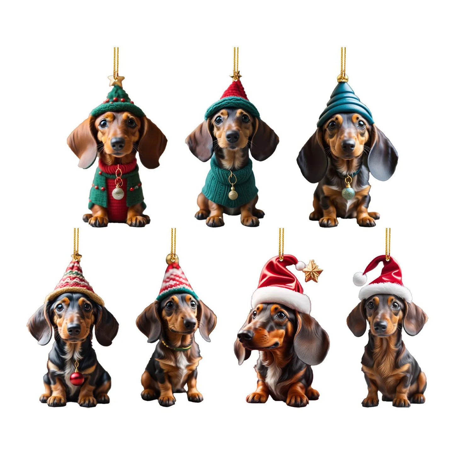 Holiday Santa Hound-Dog Tree Ornament
