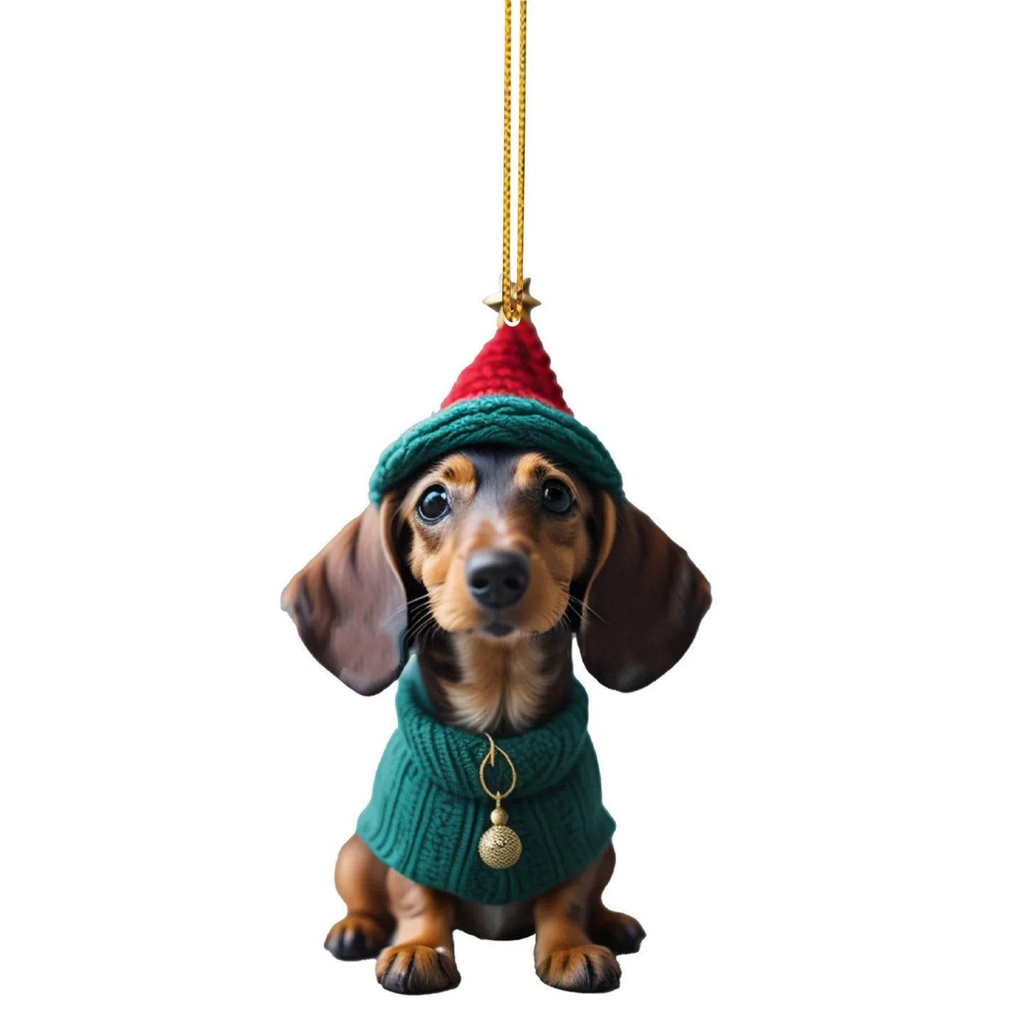 Holiday Santa Hound-Dog Tree Ornament