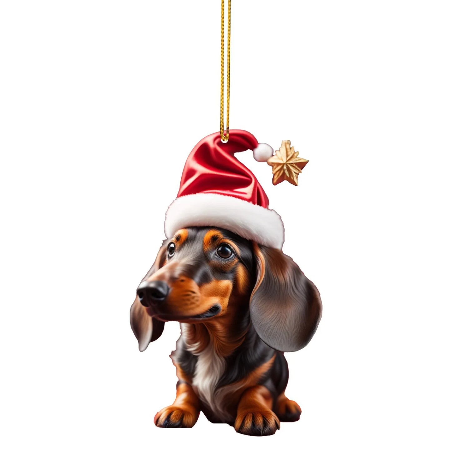 Holiday Santa Hound-Dog Tree Ornament