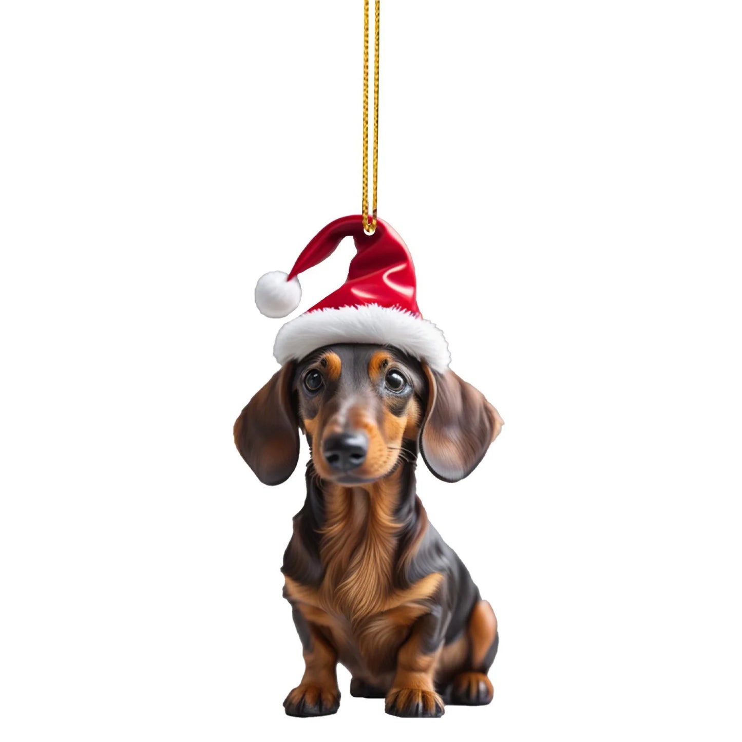 Holiday Santa Hound-Dog Tree Ornament