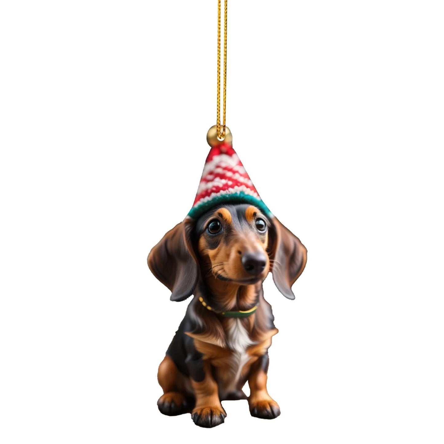 Holiday Santa Hound-Dog Tree Ornament