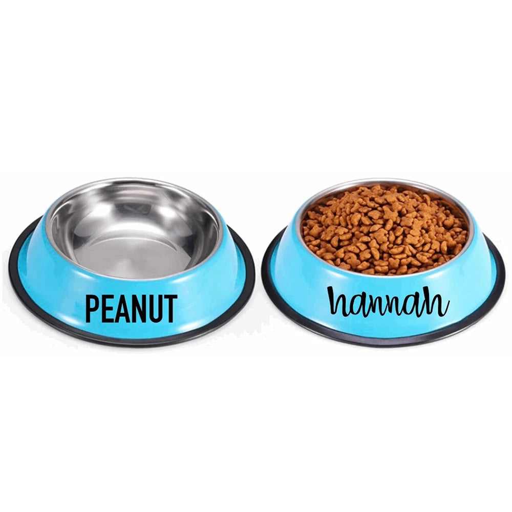 CustomPaws Personalized Pet Water Food Bowl Non-Slip Rubber Grip Stainless Steel